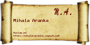 Mihala Aranka névjegykártya